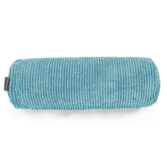 Cylinderkudde 20 x 55cm - Pom-pom Turkos 02