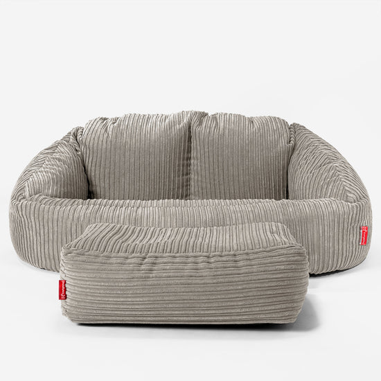 Enorm Saccosäck Soffa Bubble för Barn 3-14 år - Klassisk Manchestertyg Minkbrun 02