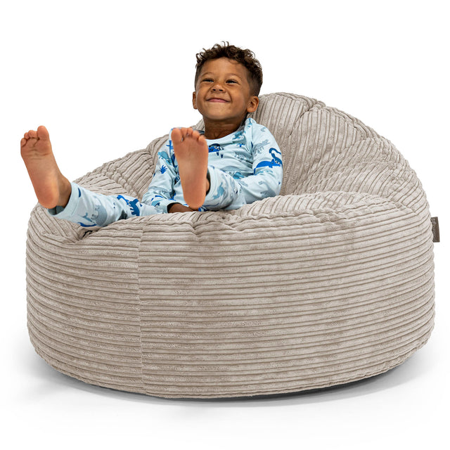 Enorm Snuggle-saccosäck för Barn 3-8 år - Klassisk Manchestertyg Minkbrun 01