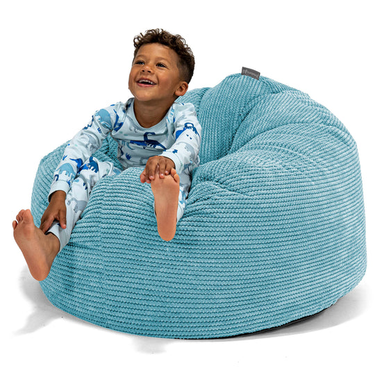 Enorm Snuggle-saccosäck för Barn 3-8 år - Pom-pom Turkos 01