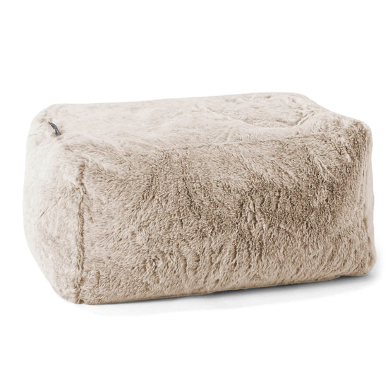 Fotpall Sittpuff - Fuskkaninpäls Gyllenbrun 01