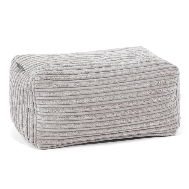 Fotpall Sittpuff - Klassisk Manchestertyg Aluminiumsilver 01