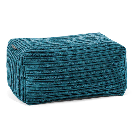 Fotpall Sittpuff - Klassisk Manchestertyg Teal 01