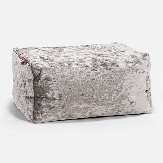 Fotpall Sittpuff - Vintagesammet Silverfärgad 01
