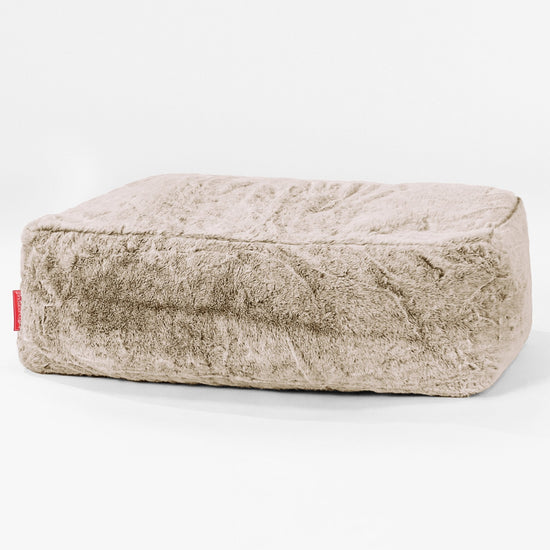 Fotpall Sittpuff Stor - Fuskkaninpäls Gyllenbrun 01