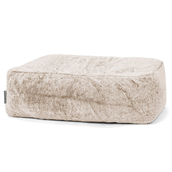 Fotpall Sittpuff Stor - Fuskkaninpäls Gyllenbrun 01