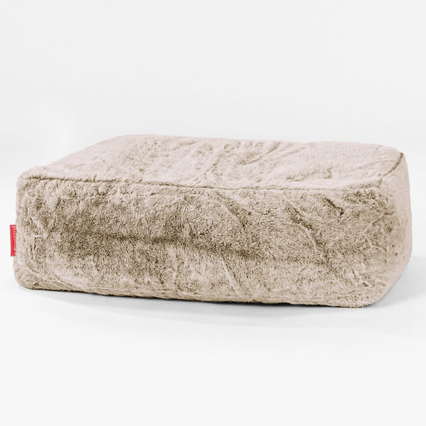 Fotpall Sittpuff Stor - Fuskkaninpäls Gyllenbrun 01