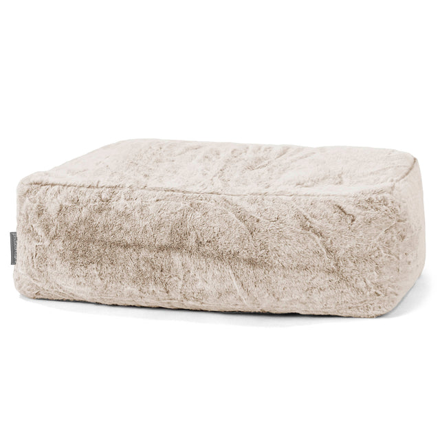 Fotpall Sittpuff Stor - Fuskkaninpäls Gyllenbrun 01