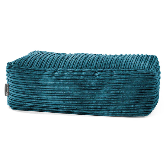 Fotpall Sittpuff Stor - Klassisk Manchestertyg Teal 01