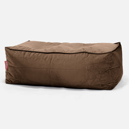 Fotpall Sittpuff Stor - Sammet Espresso 01