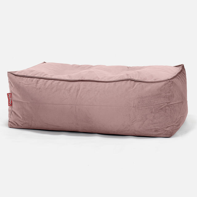 Fotpall Sittpuff C100-L, CloudSac Memoryskum - Sammet Rosa 01