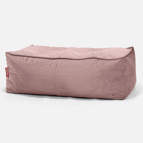 Fotpall Sittpuff Stor - Sammet Rosa 01