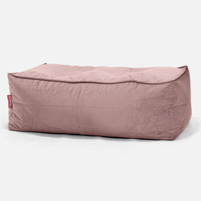 Fotpall Sittpuff Stor - Sammet Rosa 01