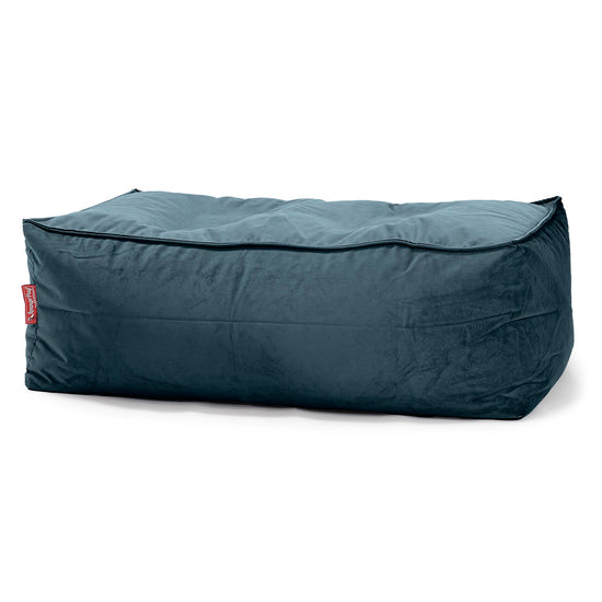 Fotpall Sittpuff Stor - Sammet Teal 01