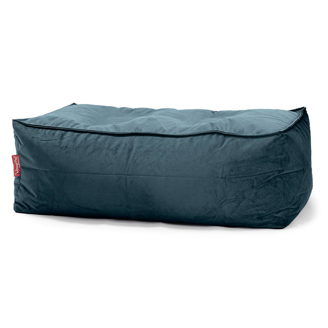 Fotpall Sittpuff Stor - Sammet Teal 01