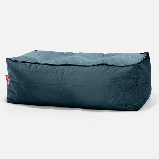 Fotpall Sittpuff C100-L, CloudSac Memoryskum - Sammet Teal 01
