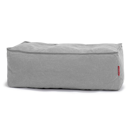 Fotpall Sittpuff Stor - Stentvättad denim Grå 01