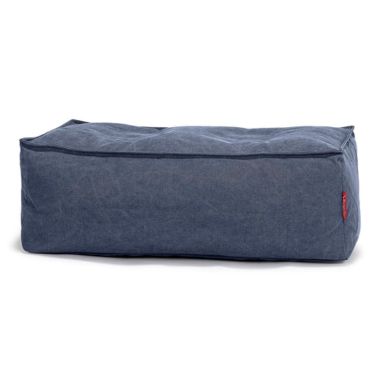 Fotpall Sittpuff Stor - Stentvättad denim Marinblå 01