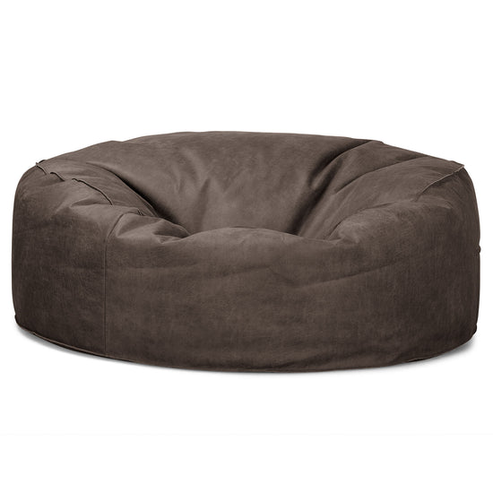 Jätte Saccosäck Soffa 'Mammut' - Vintage Konstläder Naturskiffer 04