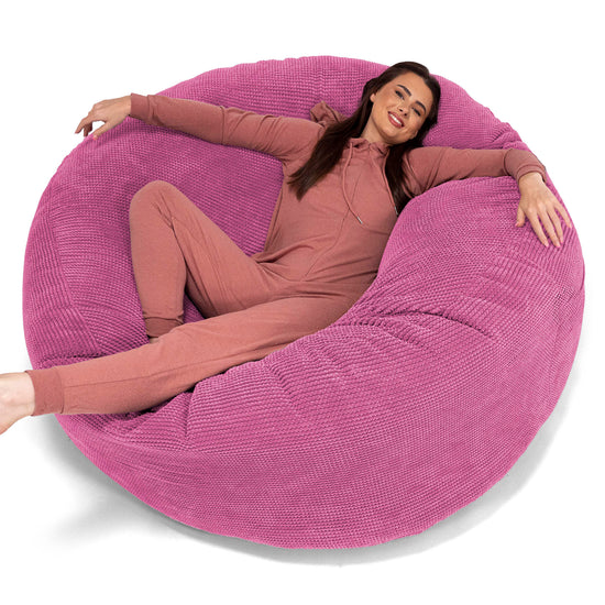 Jätte Saccosäck XXL 'Mega Mammut' - Pom-pom Rosa 01