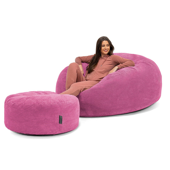 Jätte Saccosäck XXL 'Mega Mammut' - Pom-pom Rosa 02