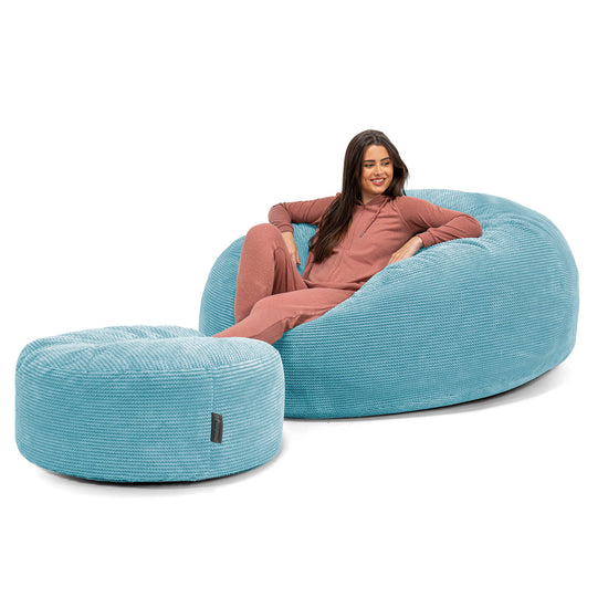 Jätte Saccosäck XXL 'Mega Mammut' - Pom-pom Turkos 02