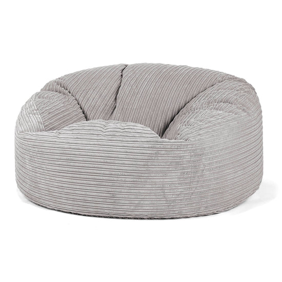 Jätte Saccosäck Soffa 'Mammut' - Klassisk Manchestertyg Aluminiumsilver 01