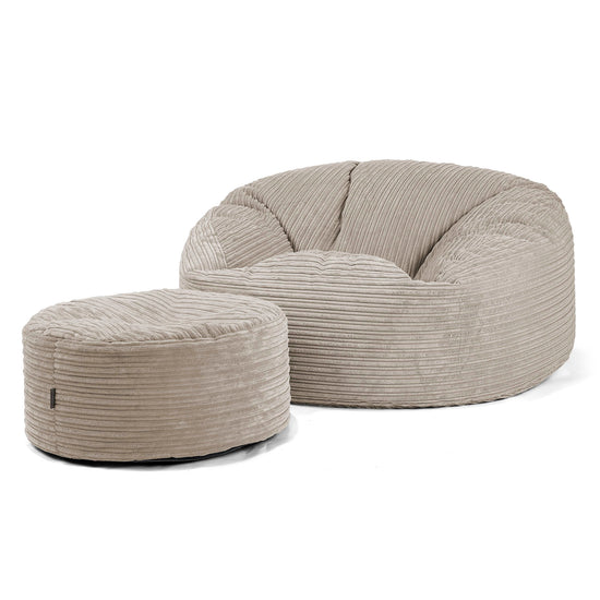 Jätte Saccosäck Soffa 'Mammut' - Klassisk Manchestertyg Minkbrun 04