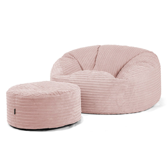Jätte Saccosäck Soffa 'Mammut' - Klassisk Manchestertyg Rosa 04