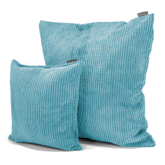 Kudde XL 70 x 70cm - Pom-pom Turkos 02