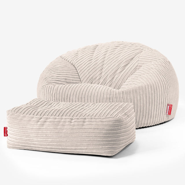 Klassisk Saccosäck Soffa - Klassisk Manchestertyg Elfenbensvit 02