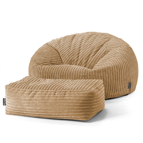 Klassisk Saccosäck Soffa - Klassisk Manchestertyg Sandfärgad 02