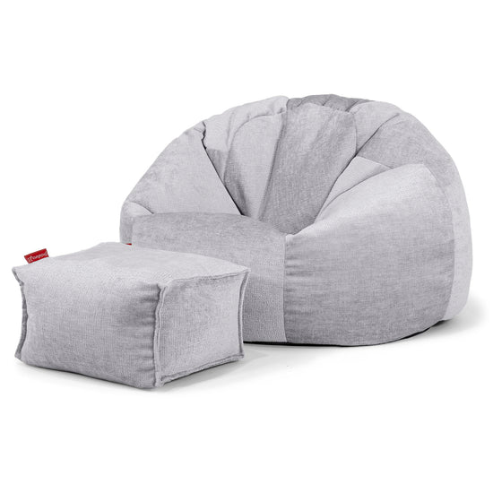 Klassisk Sittsäck Stol - Chenille Grå 02