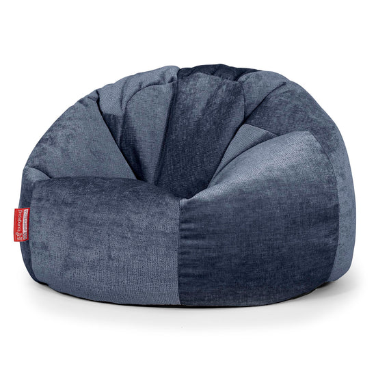 Klassisk Sittsäck Stol - Chenille Marinblå 01