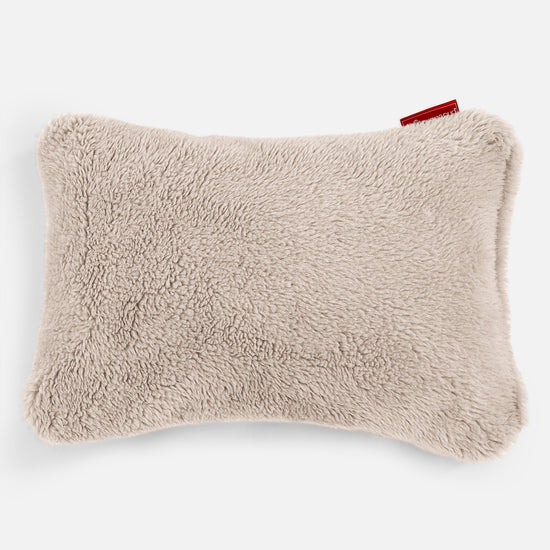 Kudde 35 x 50cm - Teddy-fuskpäls Minkbrun 01