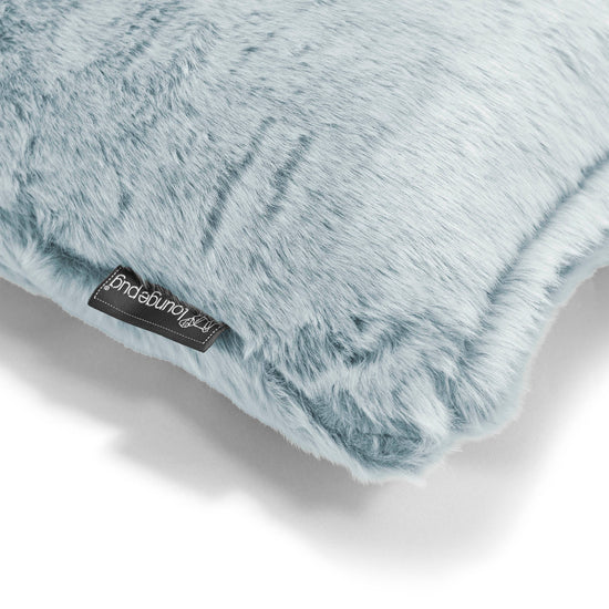 Kudde 47 x 47cm - Fuskkaninpäls Gammelblå 03