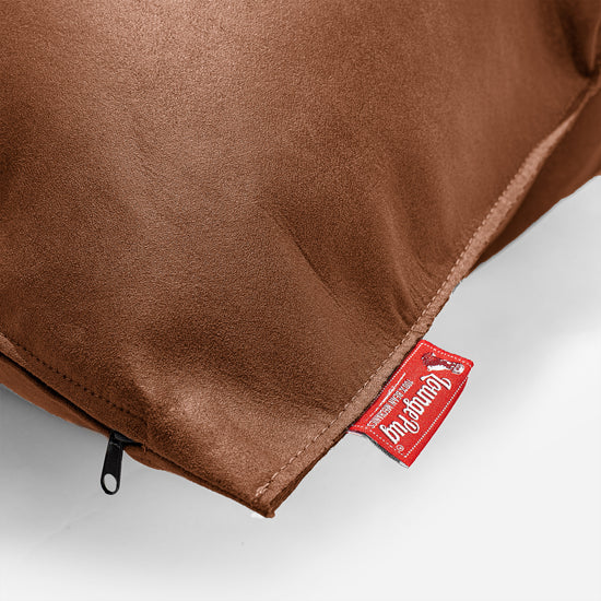 Kudde 47 x 47cm - Vintage Konstläder Brunt läder 02