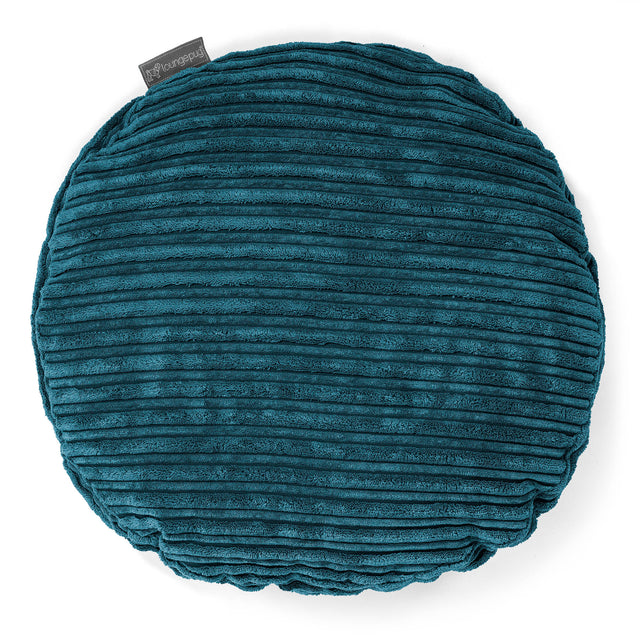 Kudde Rund 50cm - Klassisk Manchestertyg Teal 01