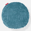Kudde Rund 50cm - Klassisk Manchestertyg Turkos 01