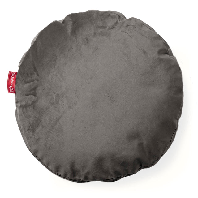 Kudde Rund 50cm - Sammet Grafitgrå 01