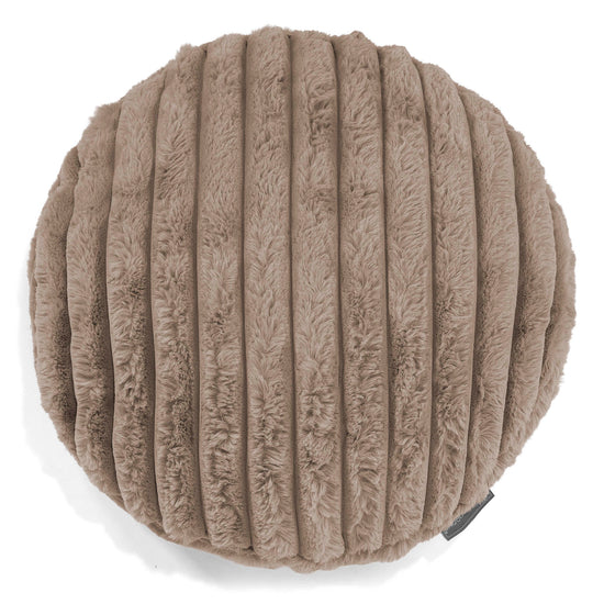 Kuddfodral Rund 50cm - Ultraplyschmanchestertyg Minkbrun 01