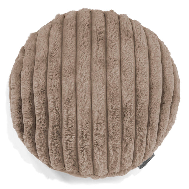 Kuddfodral Rund 50cm - Ultraplyschmanchestertyg Minkbrun 01