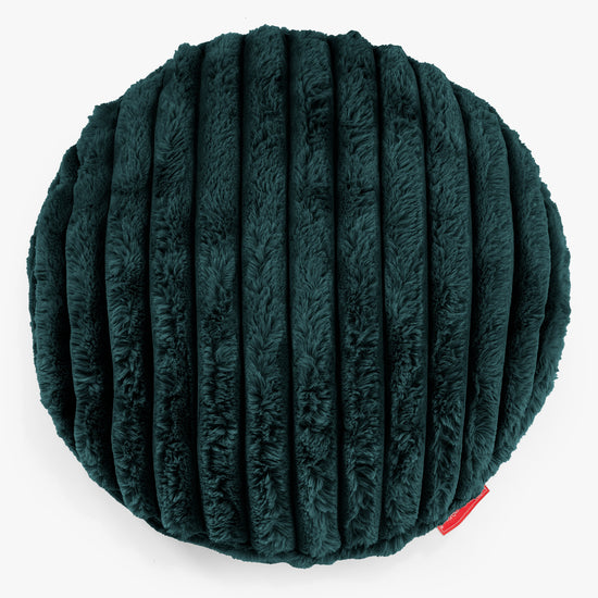 Kuddfodral Rund 50cm - Ultraplyschmanchestertyg Teal 01