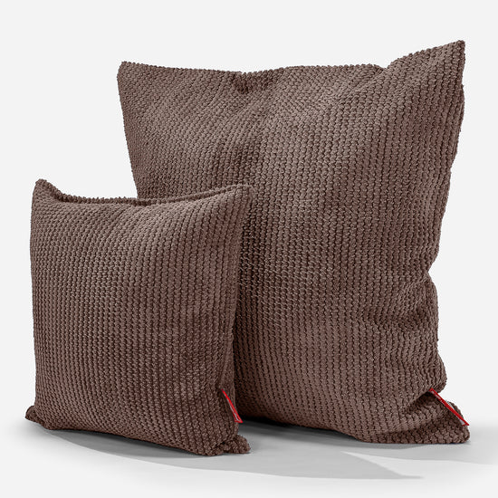 Kudde XL 70 x 70cm - Pom-pom Chokladbrun 02