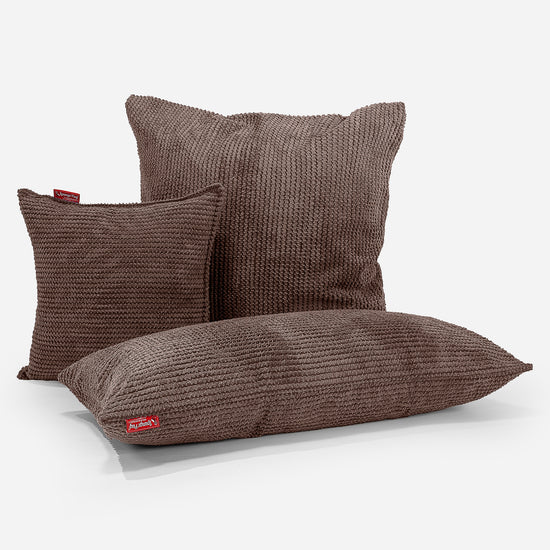 Kudde XL 70 x 70cm - Pom-pom Chokladbrun 04