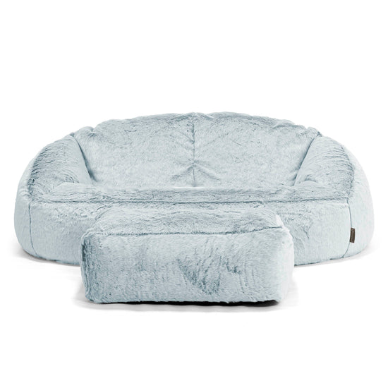 Saccosäck Soffa Bubble - Fuskkaninpäls Gammelblå 02