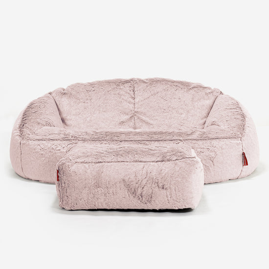 Saccosäck Soffa Bubble - Fuskkaninpäls Gammelrosa 02