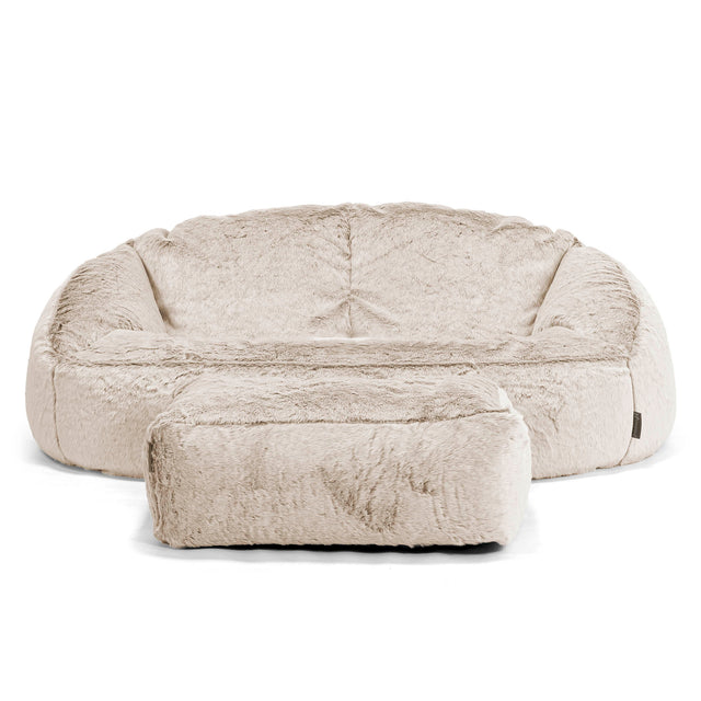 Saccosäck Soffa Bubble - Fuskkaninpäls Gyllenbrun 02