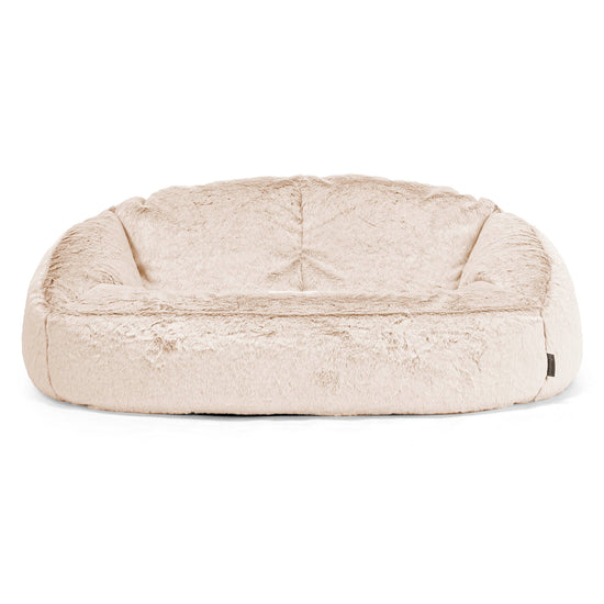 Saccosäck Soffa Bubble - Fuskkaninpäls Vit 01