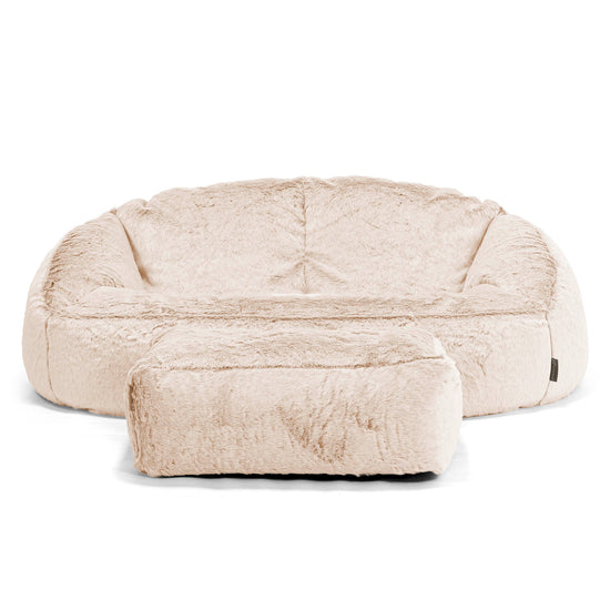 Saccosäck Soffa Bubble - Fuskkaninpäls Vit 02